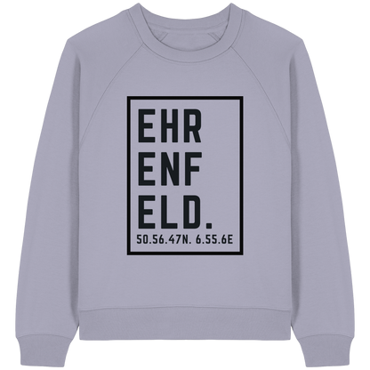 Ehrenfeld Koordinaten (großer Druck auf der Brust) - Womens Organic Raglan Sweatshirt