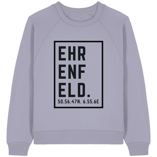 Ehrenfeld Koordinaten (großer Druck auf der Brust) - Womens Organic Raglan Sweatshirt
