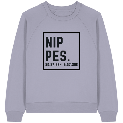 Nippes Koordinaten (großer Druck auf der Brust) - Womens Organic Raglan Sweatshirt