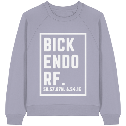 Bickendorf Koordinaten (großer Druck auf der Brust) - Womens Organic Raglan Sweatshirt