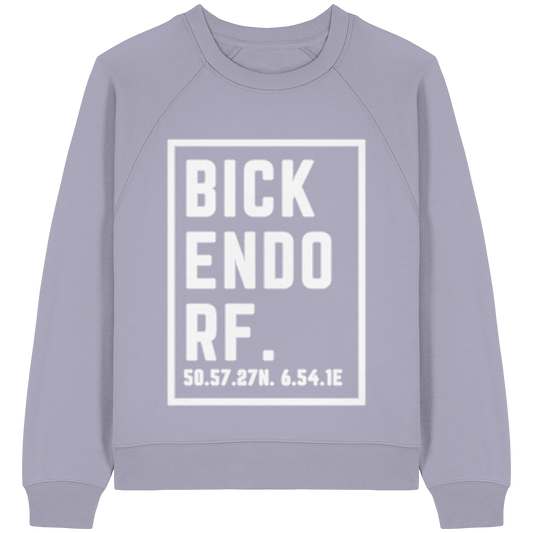 Bickendorf Koordinaten (großer Druck auf der Brust) - Womens Organic Raglan Sweatshirt