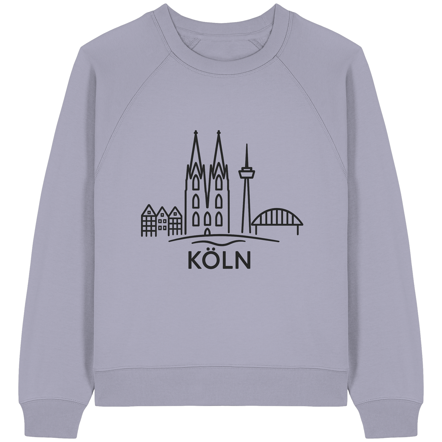 Köln Skyline (großer Druck auf der Brust) - Womens Organic Raglan Sweatshirt