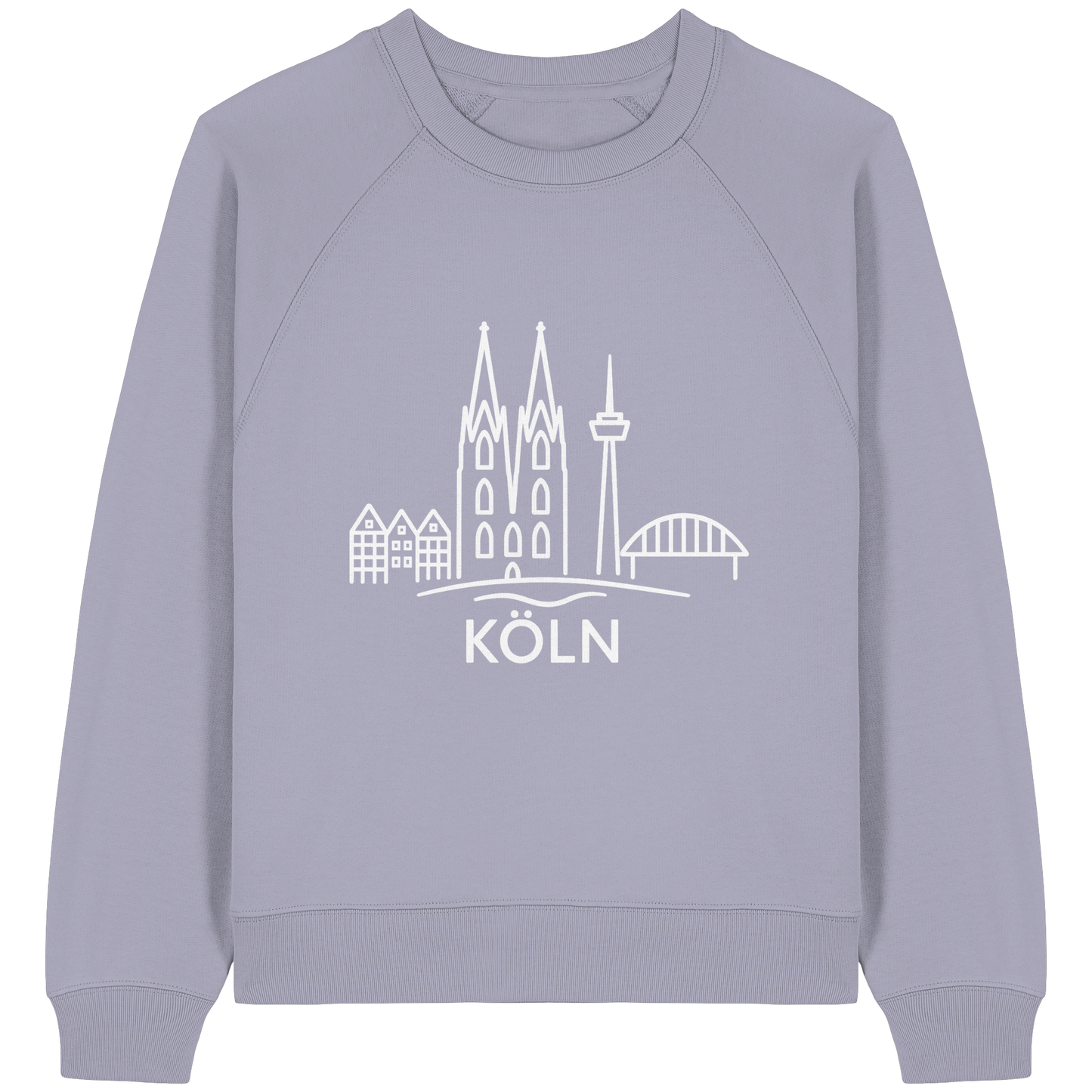 Köln Skyline (großer Druck auf der Brust) - Womens Organic Raglan Sweatshirt