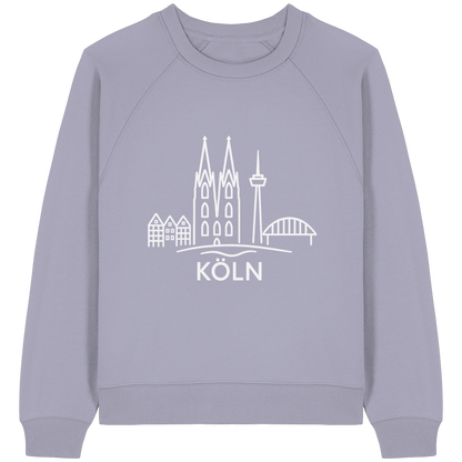 Köln Skyline (großer Druck auf der Brust) - Womens Organic Raglan Sweatshirt