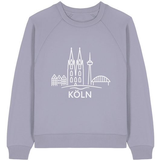 Köln Skyline (großer Druck auf der Brust) - Womens Organic Raglan Sweatshirt