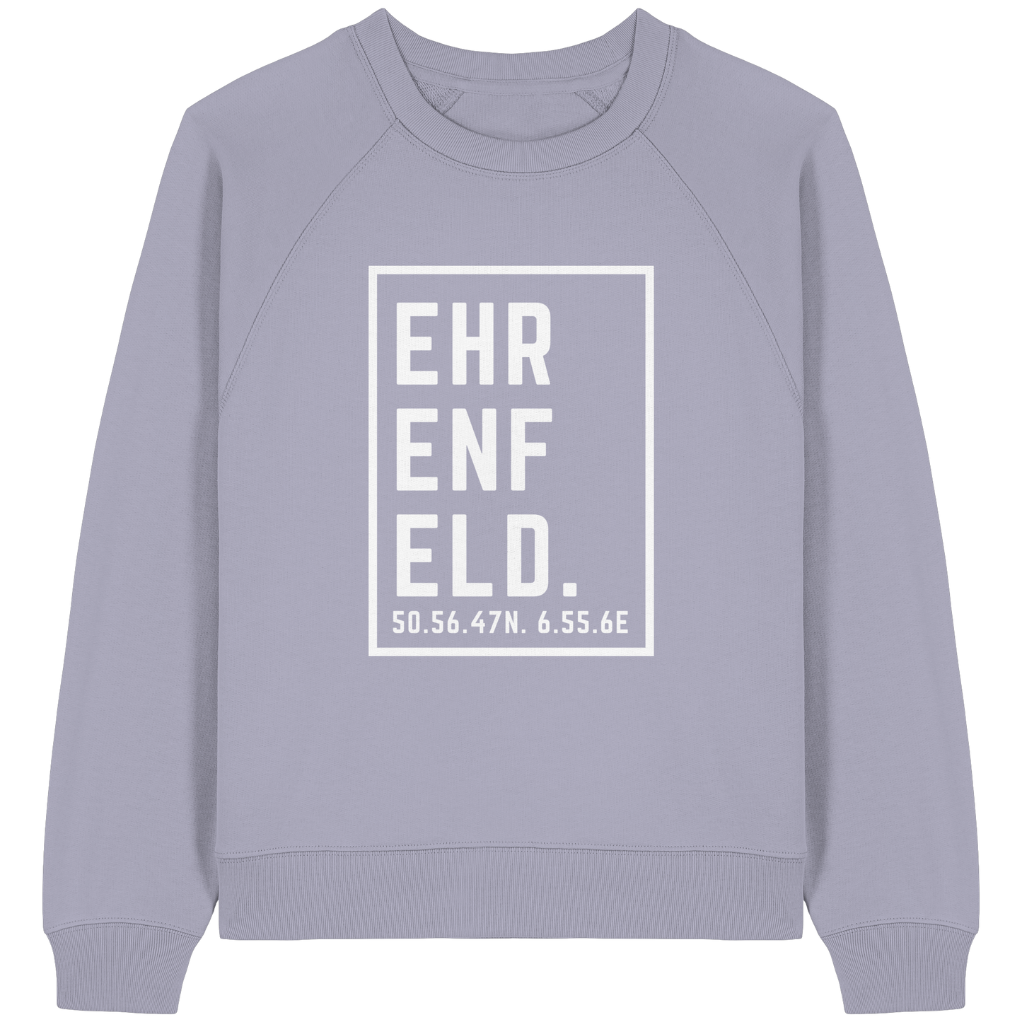 Ehrenfeld Koordinaten (großer Druck auf der Brust) - Womens Organic Raglan Sweatshirt