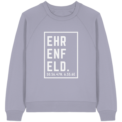 Ehrenfeld Koordinaten (großer Druck auf der Brust) - Womens Organic Raglan Sweatshirt