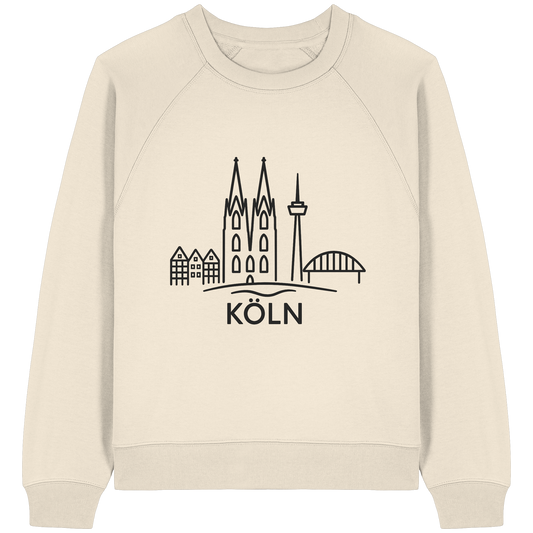 Köln Skyline (großer Druck auf der Brust) - Womens Organic Raglan Sweatshirt