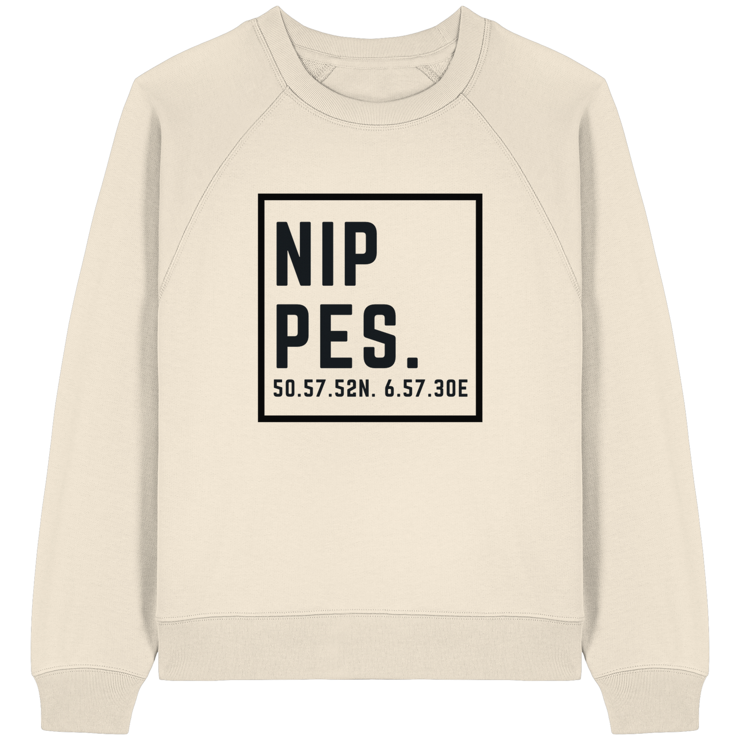 Nippes Koordinaten (großer Druck auf der Brust) - Womens Organic Raglan Sweatshirt