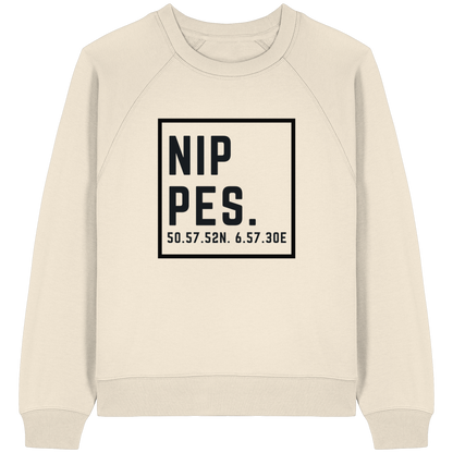 Nippes Koordinaten (großer Druck auf der Brust) - Womens Organic Raglan Sweatshirt