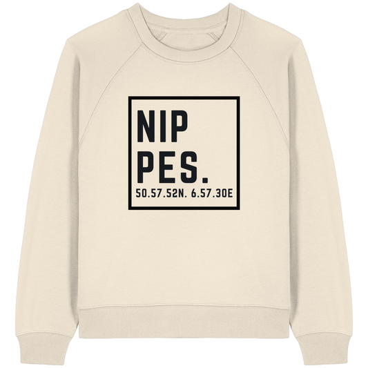Nippes Koordinaten (großer Druck auf der Brust) - Womens Organic Raglan Sweatshirt